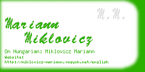 mariann miklovicz business card